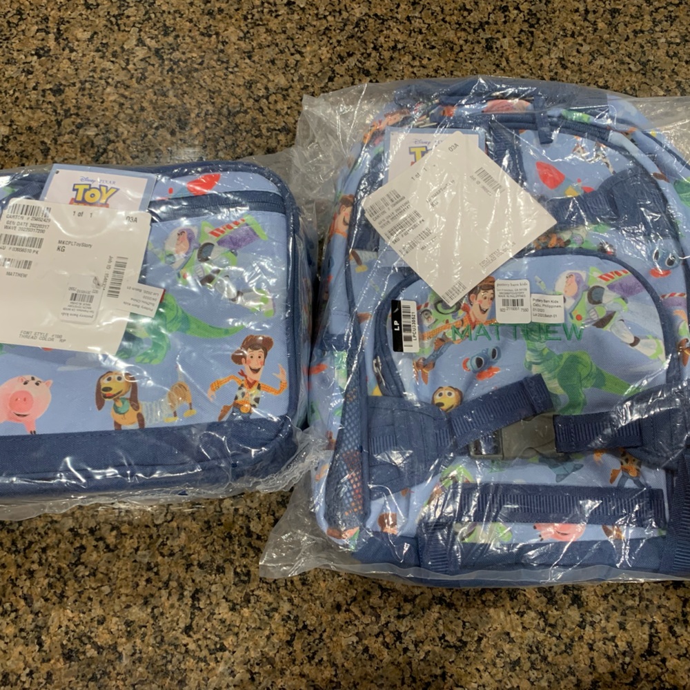 - Backpack…Unopened! Toy Story! Says Matthew